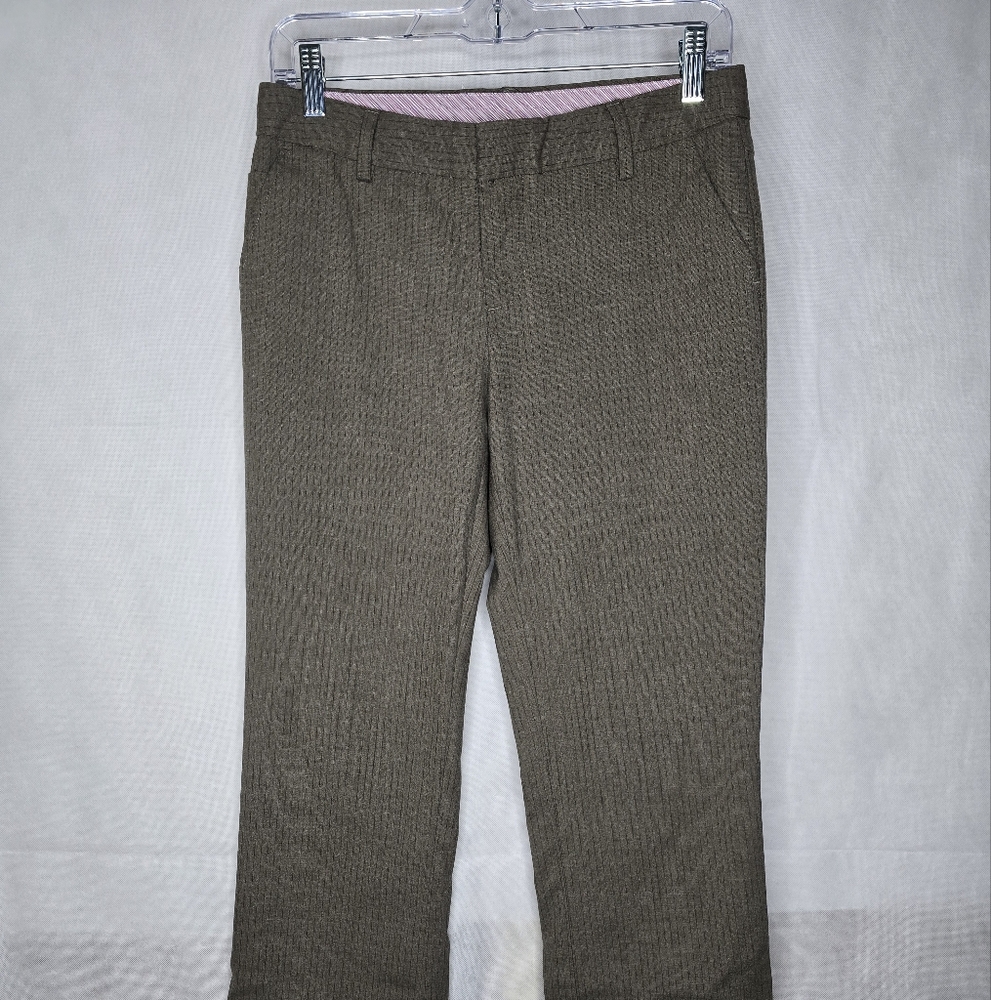 Gap Hip Slung Fit Dress Pants Brown Pinstripe Low Rise Flare Y2K Career 2R